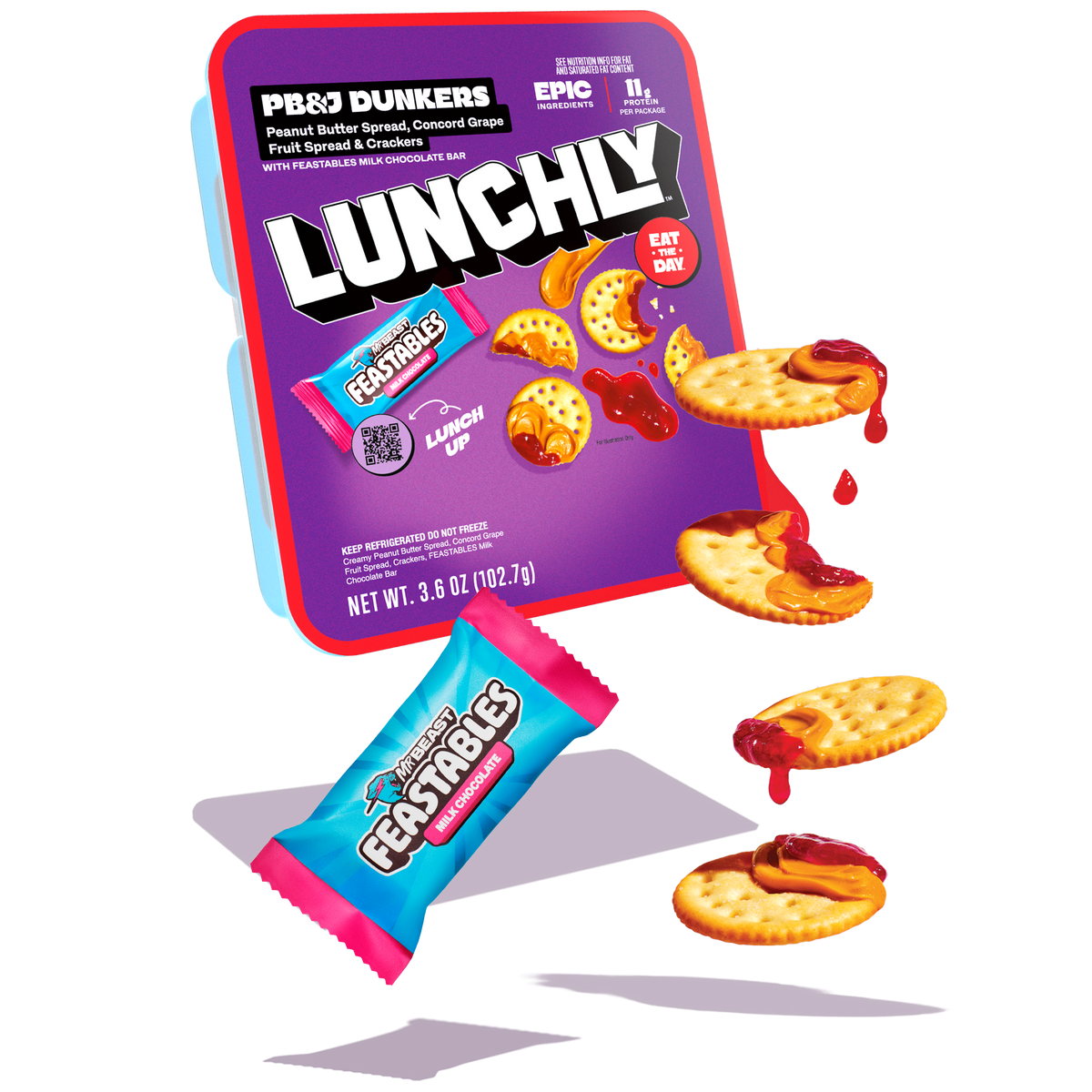 PB&J Dunkers Entrée - Peanut Butter Spread, Concord  Grape Fruit Spread & Crackers